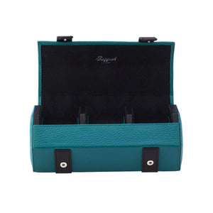 Rapport Cooper Hexagonal Three Watch Roll - Teal Green - Watch Winder Pros