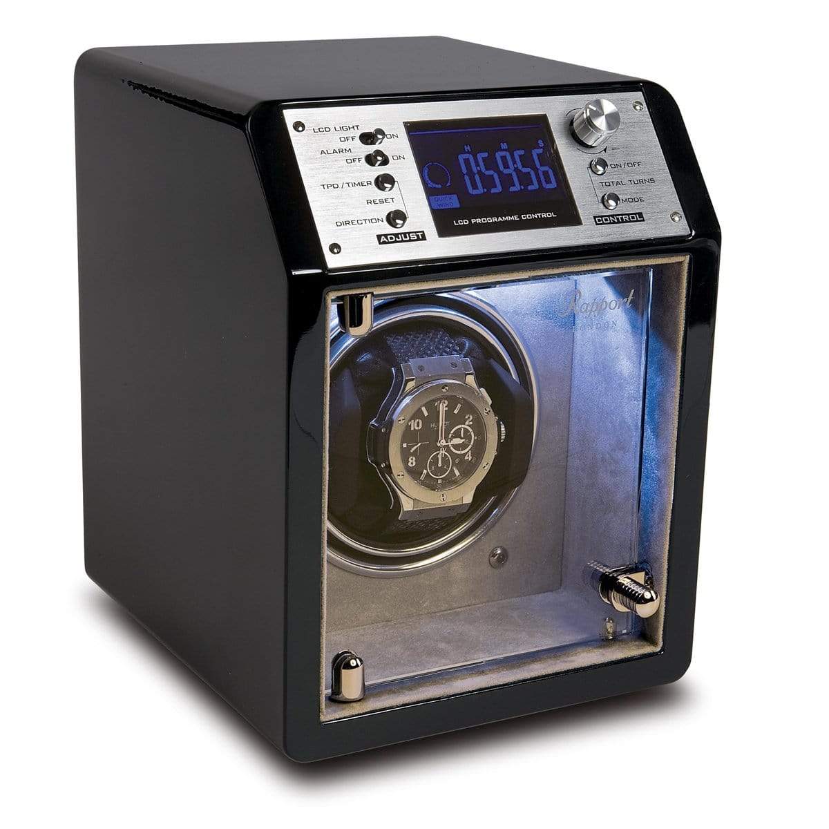 Rapport Cosmic LED Single Watch Winder - Ebony - Watch Winder Pros
