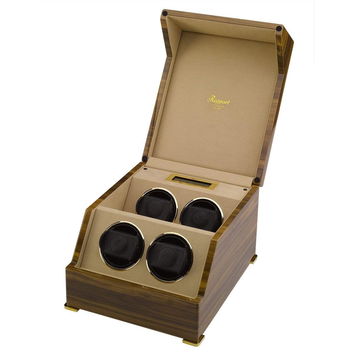 Rapport Perpetua III Walnut Quad Watch Winder - Watch Winder Pros
