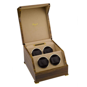 Rapport Perpetua III Walnut Quad Watch Winder - Watch Winder Pros