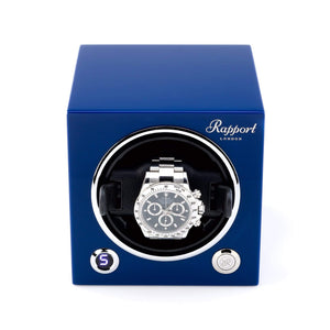 Rapport Evolution MKII Single Watch Winder - Admiral Blue - Watch Winder Pros