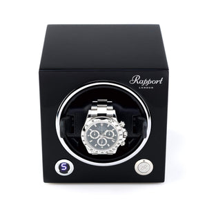 Rapport Evolution MKII Single Watch Winder - Midnight Black - Watch Winder Pros