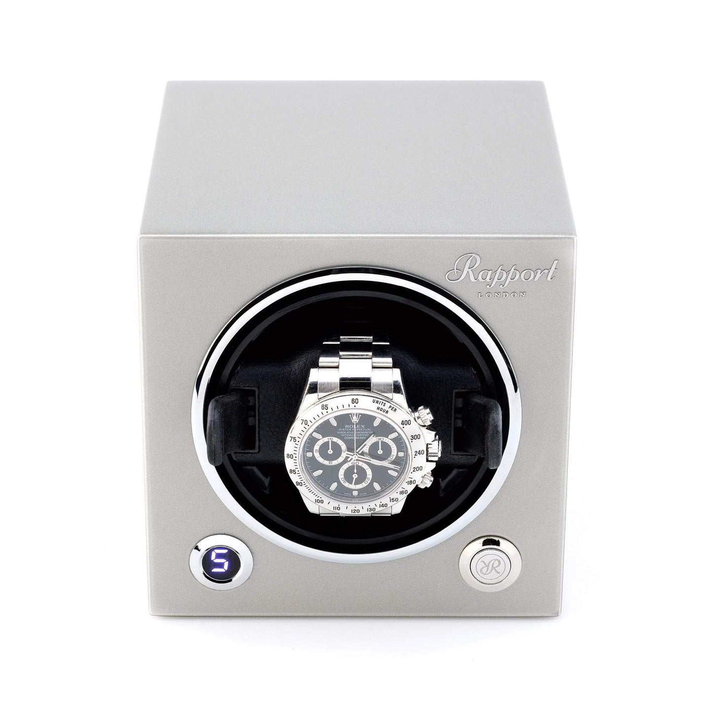 Rapport Evolution MKII Single Watch Winder - Platinum Silver - Watch Winder Pros