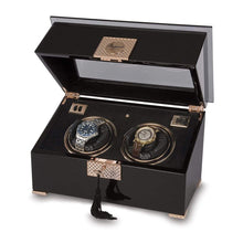 Rapport Optima Black+Rose Gold Double Watch Winder - Watch Winder Pros