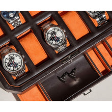 WOLF Watch Box 250-500 WINDSOR 10PC WATCH BOX WITH DRAWER - Brown / Orange