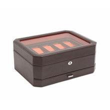 WOLF Watch Box 250-500 WINDSOR 10PC WATCH BOX WITH DRAWER - Brown / Orange