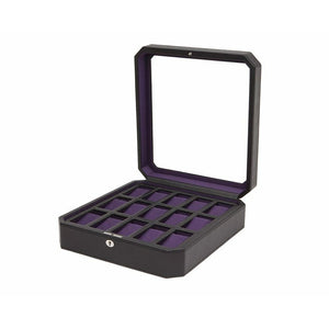 WOLF Watch Box 250-500 WINDSOR 15PC WATCH BOX - Black / Purple