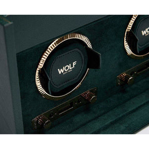 WOLF British Racing Green Double Watch Winder - Watch Winder Pros