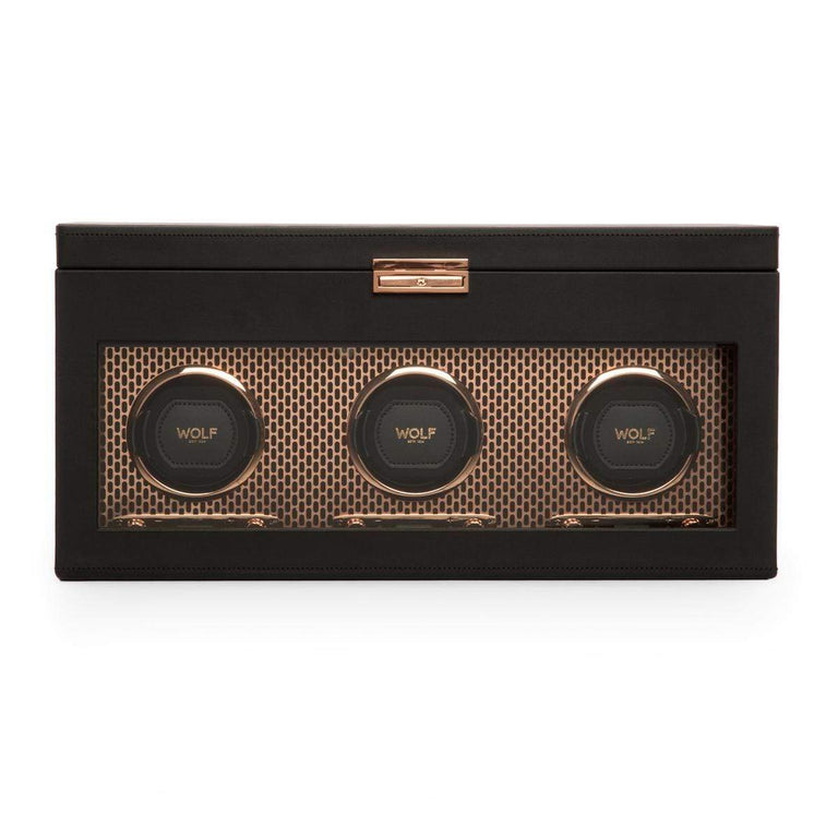 WOLF Axis Triple Watch Winder with Storage - Copper | Watch