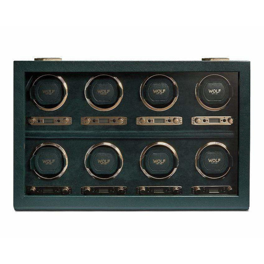 WOLF British Racing Green 8 Piece Watch Winder Watch Winder Pros