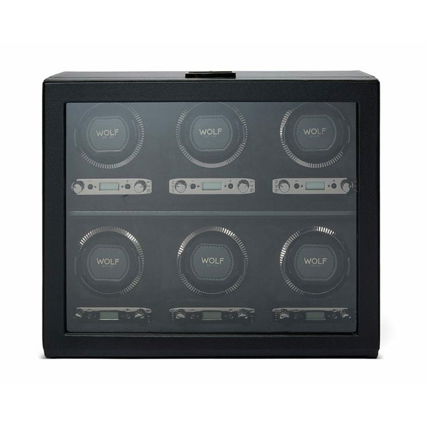 WOLF Watch Winder 3000-5000 BRITISH RACING 6PC WATCH WINDER - Black