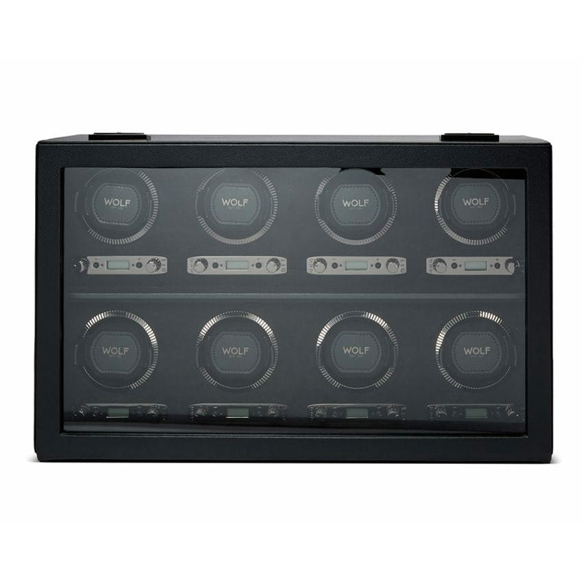 WOLF Watch Winder 3000 - 5000 BRITISH RACING 8PC WATCH WINDER - Black