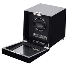 WOLF Savoy Singe Winder with Storage - Black - Watch Winder Pros